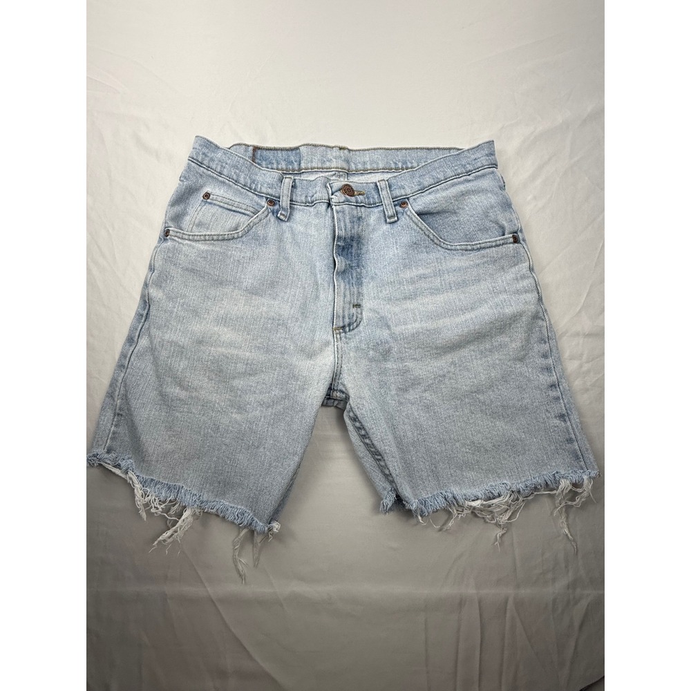 Wrangler Vintage Distressed Denim Cutoff Shorts Light Wash‎ Size 32 Frayed Hem